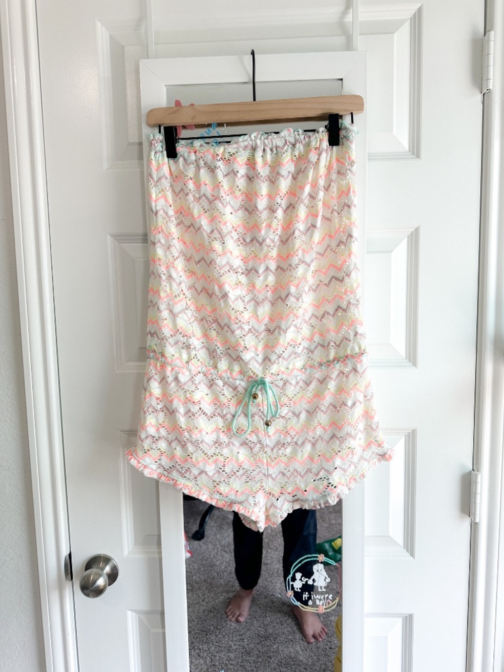 Victoria's Secret Neon Chevron Lace Strapless Romper S